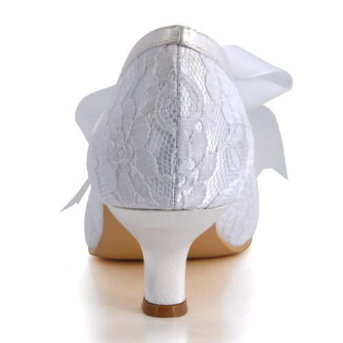 Elegantpark Wedding Shoes For Bride Low Heel Bridal Shoes Closed Toe Lace Wedding Shoes Comfortable Mary Jane Women Evening Dress Shoes White Us 9 #TOP2