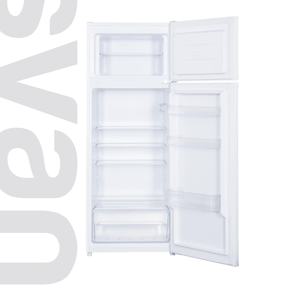 SVAN Frigorífico 2 Puertas Blanco SF145501E. Capacidad 206 Litros, Puerta Reversible, Bajo Nivel Sonoro, Eficiencia Energética Clase E