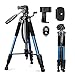 Produktbild Kamerastativ, Sunfoto 160cm Leichtes Stativ aus Aluminium mit 2 Schnellwechselplatte, Tragetasche, Handyhalterungfür Smartphone DSLR SRL Canon Nikon Sony Olympus Blau