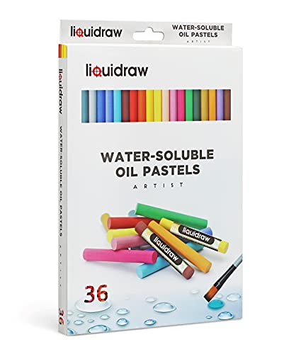 Liquidraw Oil Pastels Super Soft Water Soluble For Art, 36 Colors Watercolor Blending Oil Pastels Crayons Set For Artists, Students, Kids, Drawing, Sketching & Painting