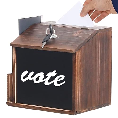 Boîte à suggestions en bois murale sécurisée contre les regards indiscrets