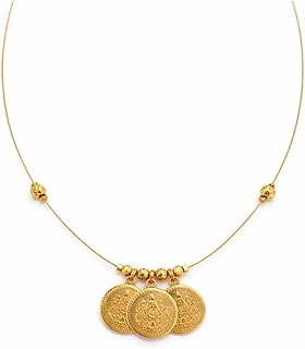 Lakshmi Kasu Necklace for Women – Gold Plated Invisible Chain Pendant Necklace with Traditional Temple Coin Design, Lightw... Price In India