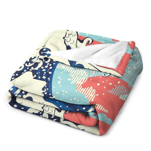 Couverture polaire douce lit et canapé motif coucher de soleil 100x130 cm - 4