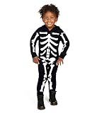 Tipsy Elves Kids Skeleton Halloween Costume Jumpsuit for Babies and Toddlers - Unisex Sizing - Spooky White Skeleton Halloween Costume For Boys and Girls Size 3T