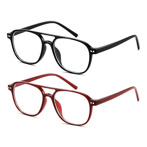 Image of FEISEDY Blue Light Blocking Glasses Women Men Square Computer Lightweight Pilot Glasses Anti Eyestrain & UV Glare B0141