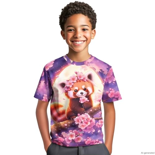 Image of WELLFLYHOM Kids Tshirts Girls Boys Short Sleeve Crewneck Tees Shirts Casual Sport Pullover Tops Size 3-16 Years