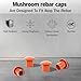 250 PCS Rebar Caps for 10mm-30mm Reinforcing Steel Bar, Plastic Rebar Protective Cap, Mushroom Rebars Safety Covers Caps, Size: #3-#9, Orange