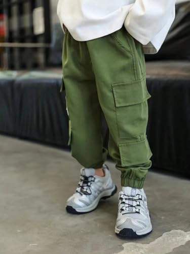 Image of TAGAS Boys Boys Side Pocket Cargo Pant || Cargo Pants|| Regular Slim Cargo for Kids ||Relaxed Trouser ||Pant for Boys ||Boy Loose Comfortable Cargo ||Boys Joggers||