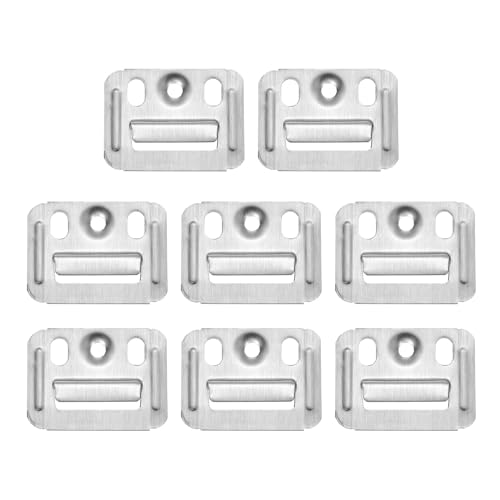 Image of uxcell 100Pcs 40mmx30mmx0.4mm Wall Panel Buckle, Stainless Steel, Silver