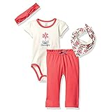 Touched by Nature Baby Organic Set 4-Piece, Flower, 0-3 Months
