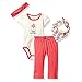 Touched by Nature Baby Girl Organic Layette Set 4-Piece, Flower, 0-3 Months