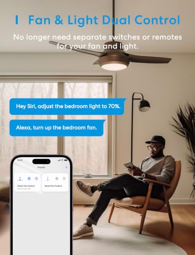 Image of meross Smart Ceiling Fan Control and Dimmer Light Switch Works with HomeKit