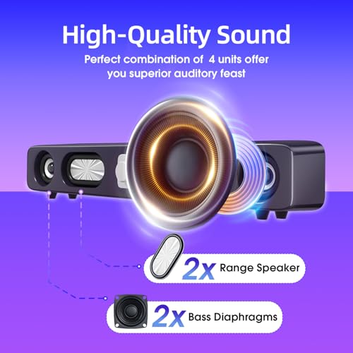 Uakinat Wired USB-Powered Sound-bar with 6W Stereo Sound for Desktop 3405 の商品画像 1
