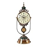 □ Matériel - Cette horloge de table décorative magnifique est en métal métal + Art Céramique, poli à la main soigneusement, avec une texture claire, peinture respectueuse de l'environnement et des couleurs vives, dégage un style classique