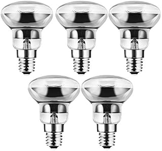 Fulighture Lava Lamp Bulbs, 30W Spot Reflector Bulbs, R39 E14 Small Edison Screw Cap, Spotlight Halogen Light Bulb, Warm White 3000K, 5 Pcs