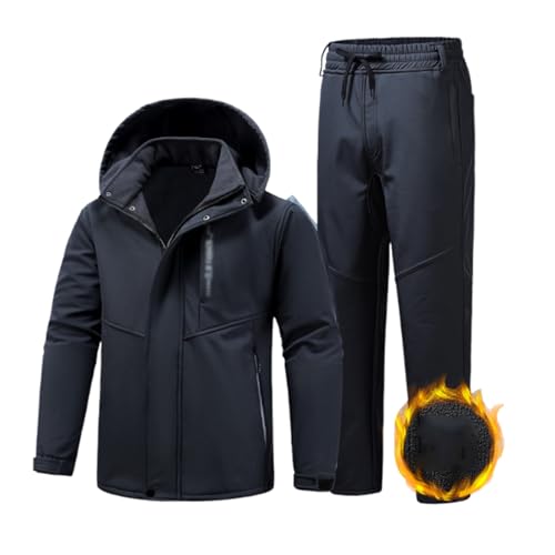 Conjuntos De Terno De Neve Masculino, Inverno Aquecido Quente Com Capuz Ao Ar Livre Snowboard Ternos
