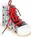 Produktbild Small Foot Fädelschuh aus Holz, übt das Einfädeln und Binden von Schnürsenkeln, für Kinder ab 3 Jahren, 11887, rot