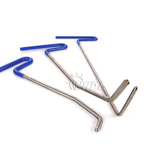 WHDZ 3Pcs Auto Body Paintless Dent Repair Tool for Hail Damage Door Dings Removal PDR Rods Tips Kit Sets