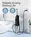Demita Cordless Water Flosser for Teeth, 300ML 3 Modes 5 Jet Tips Portable Electric Flosser Pick for Adults, IPX7 Waterproof Oral Irrigator Cleaning Kit for, Gums, Braces Care(Black)