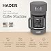 Haden Chelsea 10 Cup Digital Drip Coffee Maker with Glass Carafe, Grey & Chrome