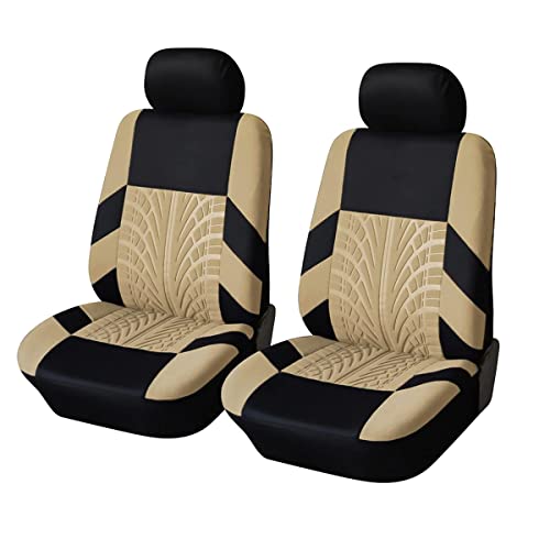 2Pcs Car Seat Covers For Front Seats, Breathable Waterproof Polyester Split Automotive Cushion Cover, Vehicle Seat Protectors Driver Interior Accessories Universal For Most Cars, Suv (Beige/Front) #TOP25
