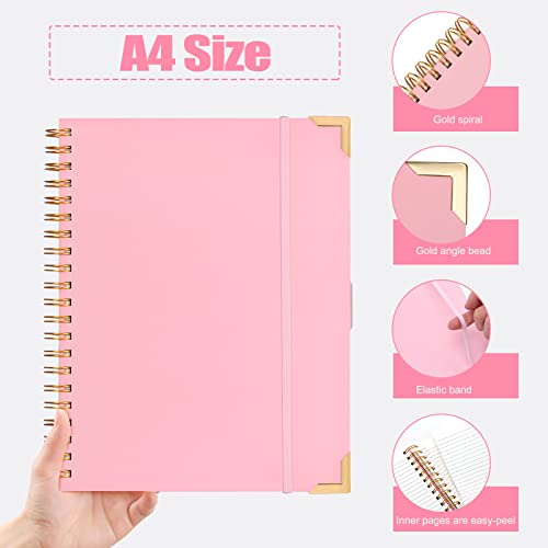 Eoout Spiral Notebook 8.5 X 11 Hardcover Cute Notebook For Women, Pink Notebooks, 300 Pages College Ruled 3 Subject For Work, Back To School, Gifts #TOP2