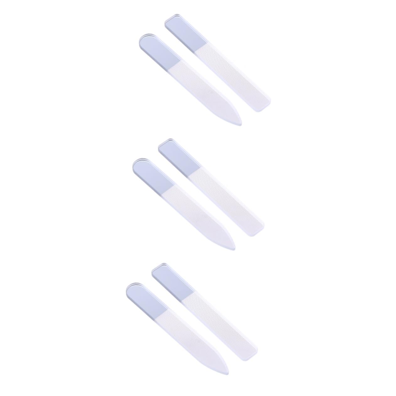 Healeved 6piezas Uñas De Cristal Profesional De Doble Cara Con Estuche Herramienta Para Pulido De Uñas Para Salones y Uso Personal