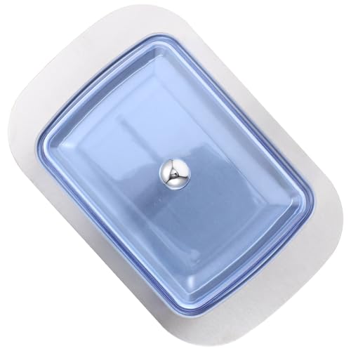 JECOMPRIS Mantequera de Acero Inoxidable con Tapa Azul Sellada Recipiente para Mantequilla y Queso Diseño Portátil para Cocina Doméstica y Refrigerador