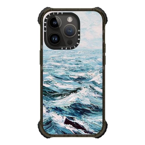 Coque iPhone 14 Pro bleu foncé CASETiFY Ultra Impact test qualité militaire - 3