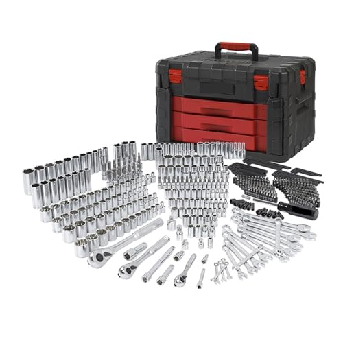 LahAir Juego de Herramientas for reparación de automóviles, Llave de Vaso, Juego de Herramientas manuales mecánicas con cajón