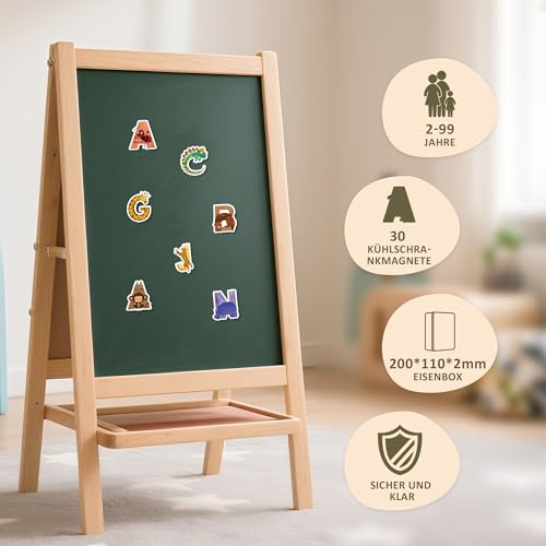 BIROYAL 30 Magnetbuchstaben - Große Größe Buchstaben Magnete Kinder - [A-Z & Deutschen Umlaute] - Magnete Kinder für Magnettafel, Kühlschrank, Klassenzimmer - Kühlschrankmagnete für Vorschulkinder