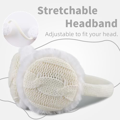 OMUKY Kids Winter Earmuffs Soft Comfortable Plush Ear Covers Children Warm Knit Cold Weather Ear Warmer4