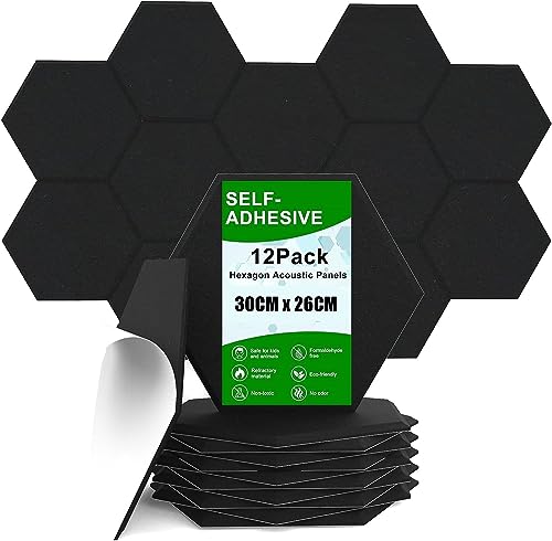 LATERN 12 Piezas Paneles Acústicos Autoadhesivos, 30CM x 26CM Pan...