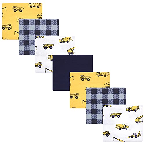 Image of Hudson Baby Unisex Baby Cotton Flannel Receiving Blankets Bundle, Construction, One Size