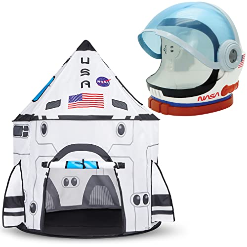 Joyin Astronaut Helmet With Blue Movable Visor & Rocket Ship Play Tent, Pretend Play Toy Set For Indoor Outdoor, Girls, Boys, Kids And Toddler #TOP27