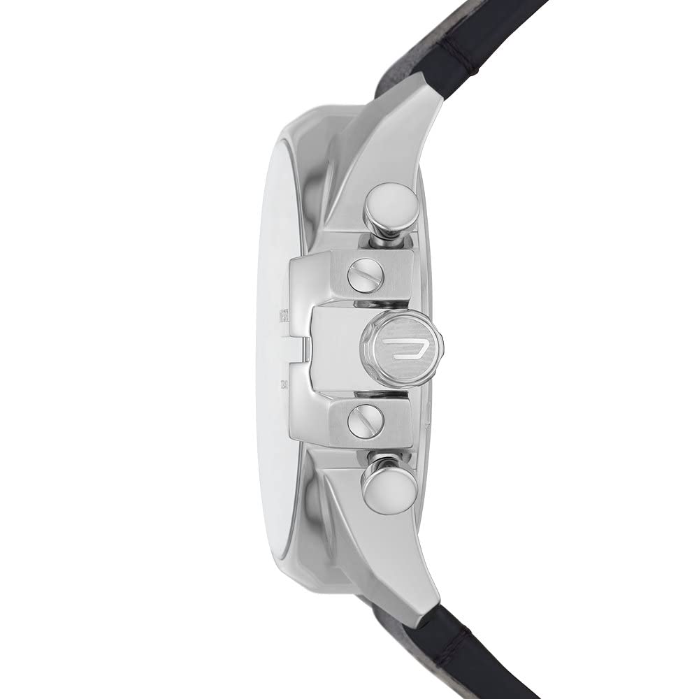 Diesel Reloj Baby Chief para Hombre, Movimiento cronógrafo de Cuarzo con Correa de Acero Inoxidable, Tela o Piel