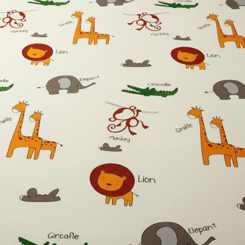 Image of Filymore Cute Animals Double Bedsheet for Kids Room 240 TC Made with Microfiber Wrinkle Free Soft Hypoallergenic | Cartoon Bed Queen Size (90x90 Inches) Boys Girls Room(Cream)