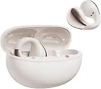 Fones de Ouvido Abertos QCY Crossky C30, Fones Bluetooth 5.4 com Clipe, Conforto Leve, Ajuste Estável, 25 Horas de Reprodução (Branco)