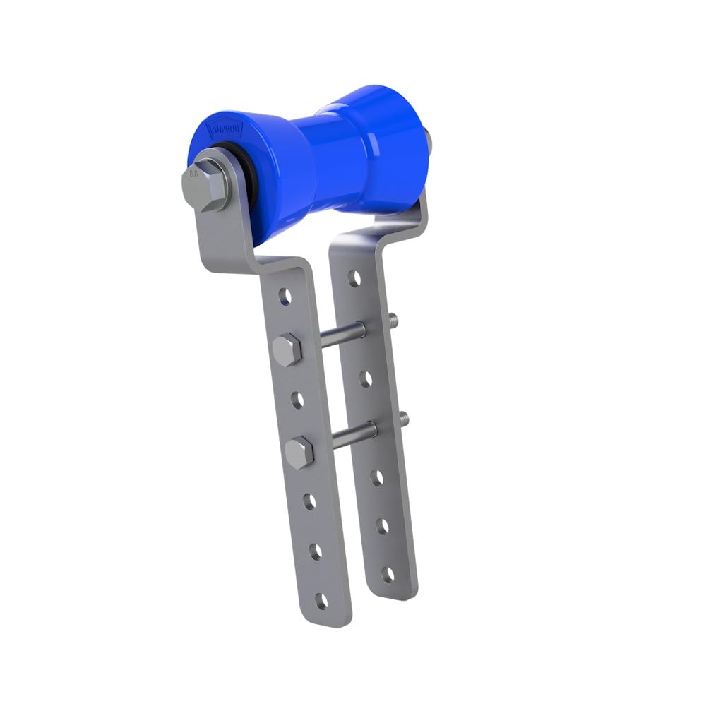 SUPROD Polyurethan Kielrolle mit Halter H höhenverstellbar Bootstrailer Sliphilfe verzinkt 130/50 mm