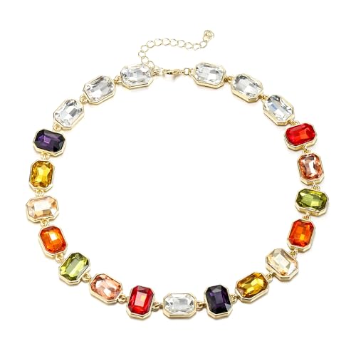 Collier ras du cou en cristal pour femme et collier en or de fête avec strass