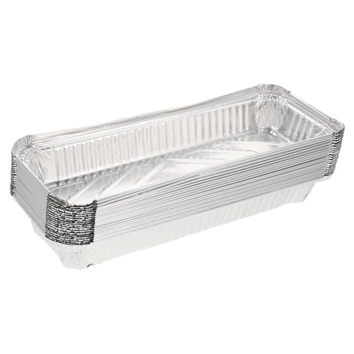 healvian 22個 使い捨てアルミ皿 バーベキュー対応 耐高温オーブン冷蔵庫対応 長方形加厚ホイルパン ピクニックパーティーに