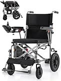 loktch Lightweight Foldable Electric Wheelchair for Adults with Wider Seats,15km Range,Removable 10Ah Lithium Battery,Mobility Chair for Seniors - Indoor&Outdoor