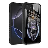 FJyuanqi Compatible with iPhone 16E Case for Men Women, The Fiery Gorilla King Design Heavy Duty Anti Slip Shockproof Hard PC Back Soft TPU Prevention Protective Case for iPhone SE 2025/4th Generation