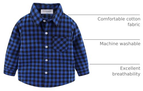 Image of Mud Kingdom Boys Plaid Flannel Shirt Long Sleeve Button Down Casual