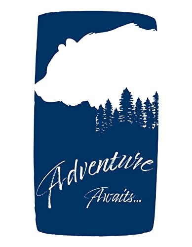 Image of Dear Baby Gear Deluxe Baby Crib Sheet - Cotton Polyester Infant Sheets - Soft Machine-Washable Crib Mattress Cover - Newborn Nursery Bedsheet - Navy Bear Adventure Awaits - Pine Trees Print, 52x28x10