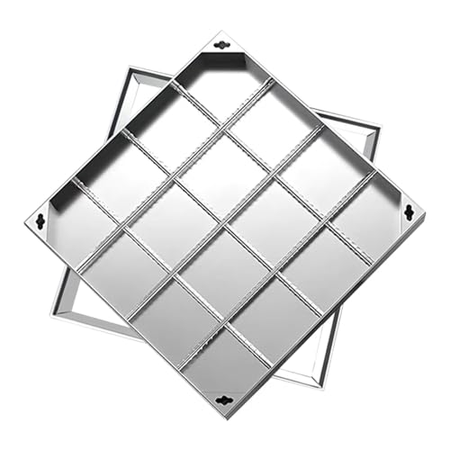 Couvercle invisible pour pavage d'extérieur en acier inox 600x600 sur terrasse et cour