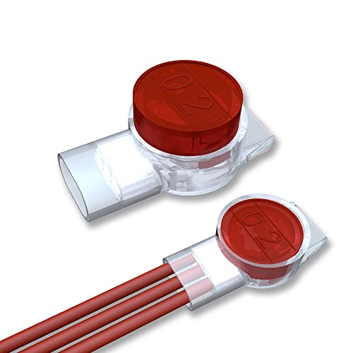 EIGNO UR 3 Port Connector Corrosion-Resistant Moisture-Proof Waterproof Clear Button Wire Splice Connector Butt for Weak Current Wire Connection Such as Loudspeaker Wires (50 pcs)