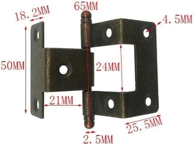 Folding Butt Door Hinges, Vintage Hinges,Retro Butt Hinges,Hinges 10Pcs50 Long Clip 21 Thick Wood Four Fold Hinge Hinge Furniture Hardware Fittings Mother and Child Hinge Iron