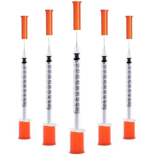 Knixxo U-100 0.5cc Syringe with 31G 5/16 Inch (8mm),Individually Wrapped, Pack of 20