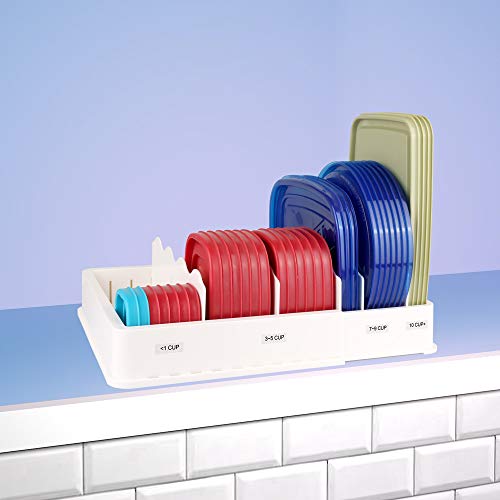 SWOMMOLY Expandable Food Storage Container Lid Organizer, Includes 6